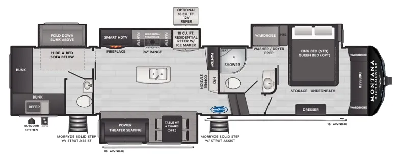2024 Keystone Montana High Country 389BH - Floor plan