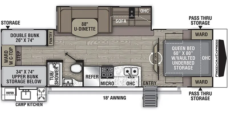 Coachmen Freedom Express LTZ 294BHDS floor plan