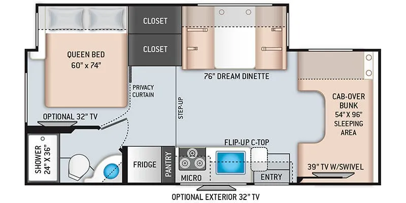 Thor Motor Coach Freedom Elite 24HE floor plan
