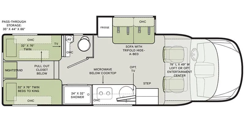 2026 Tiffin Wayfarer 25 XLW - Floor plan