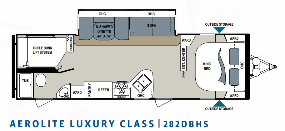Dutchmen Aerolite Luxury 282DBHS floor plan