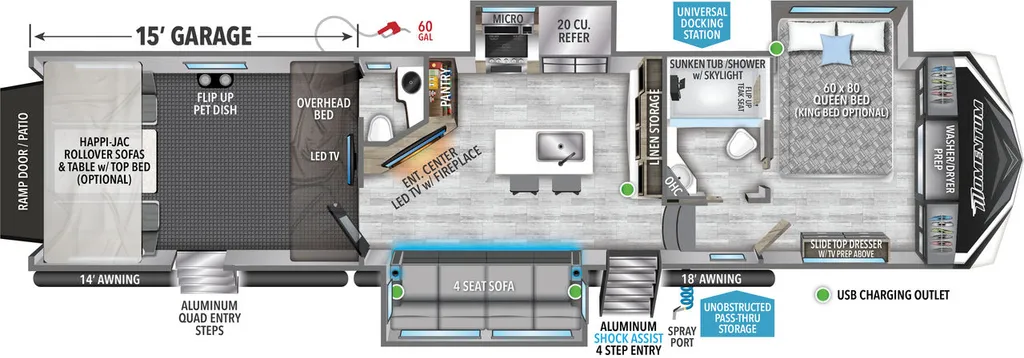 2024 Grand Design Momentum 381MS floor plan