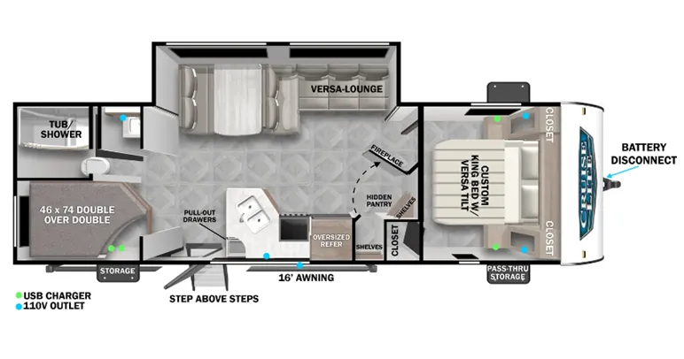 2024 Forest River Salem Cruise Lite 26ICE - Floor plan