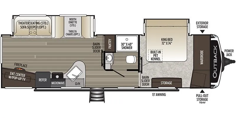 Keystone Outback 313RL floor plan