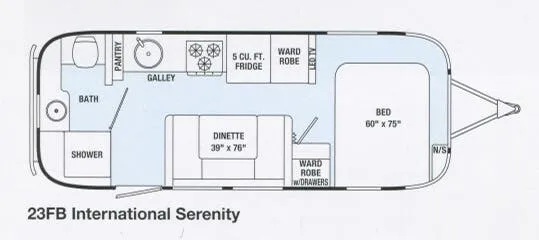 Airstream International Serenity 23FB floor plan