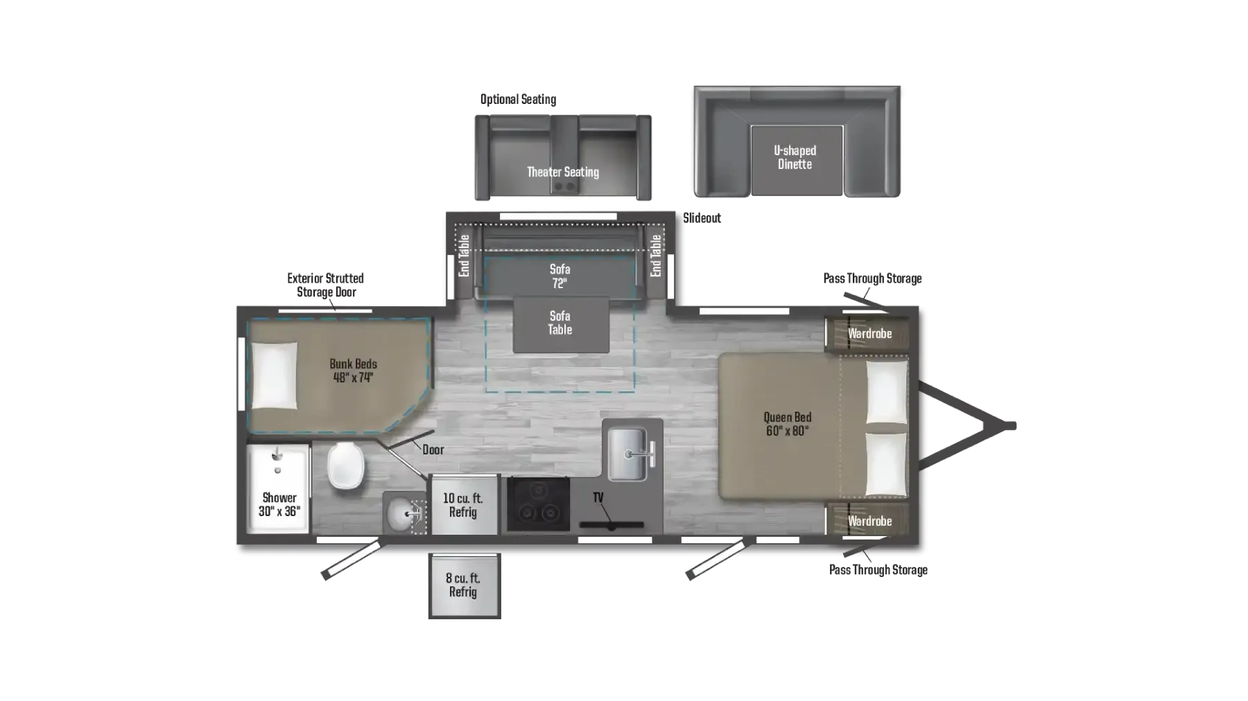 2025 Winnebago Minnie 2326BH - Floor plan