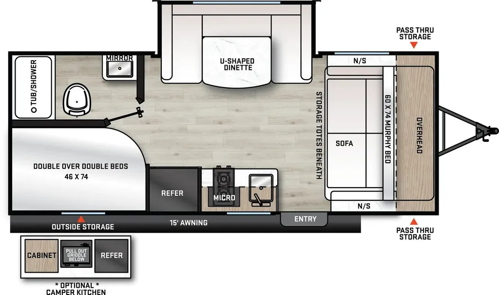 2025 Forest River Aurora Light 18BHS floor plan