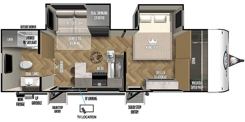 2023 Forest River Ozark 2630RBK - Floor plan
