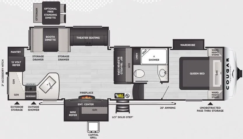 Keystone Cougar Half-Ton 29RKS floor plan