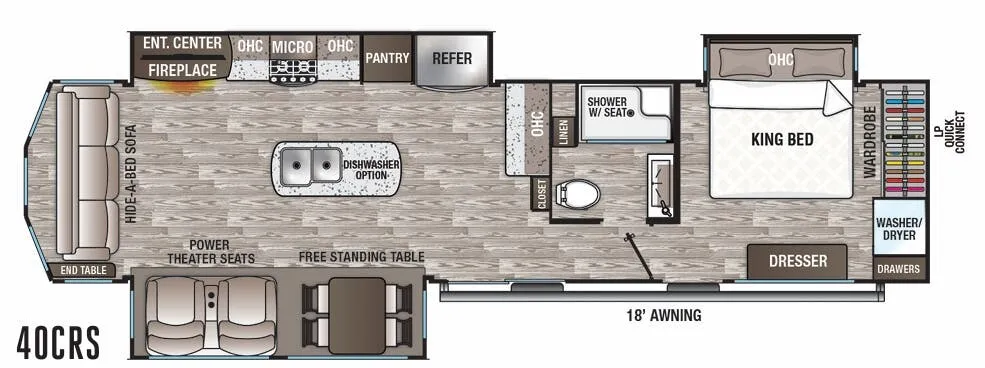 Forest River Cedar Creek Cottage 40CRS floor plan