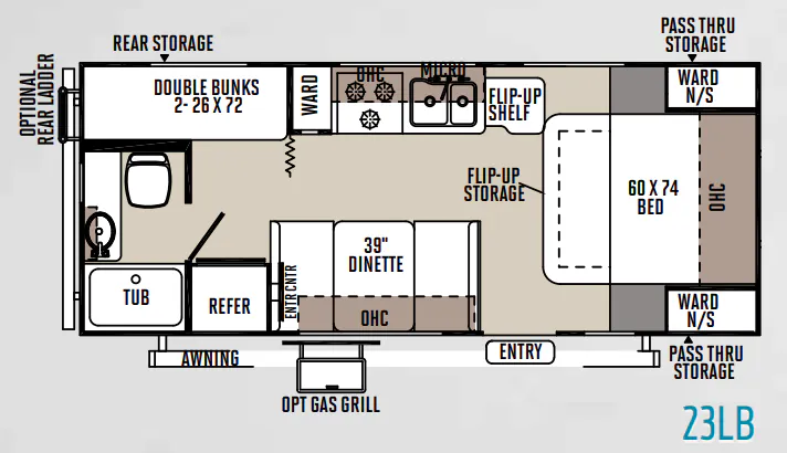 Forest River Flagstaff Micro Lite 23LB floor plan