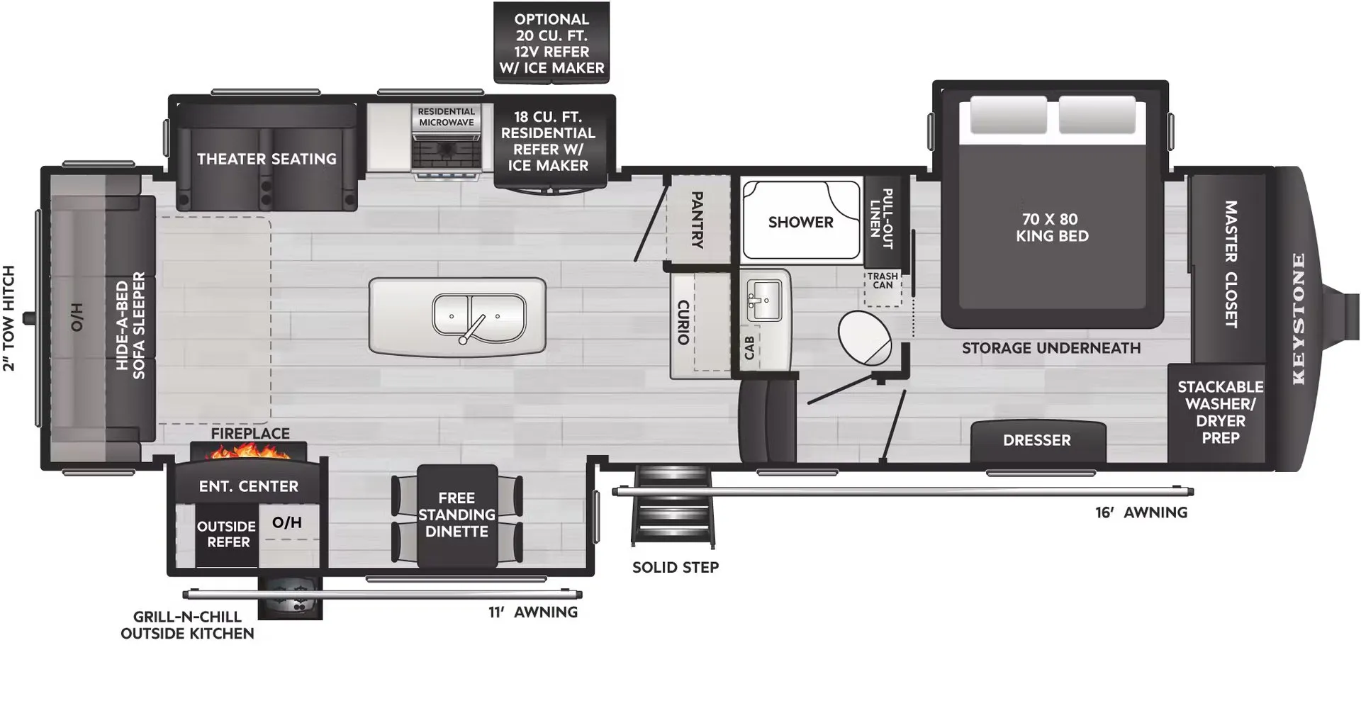 2026 Keystone Alpine Avalanche Edition 302RS - Floor plan