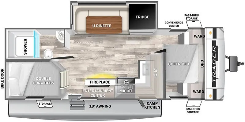 2024 Prime Time Tracer 25BHS - Floor plan