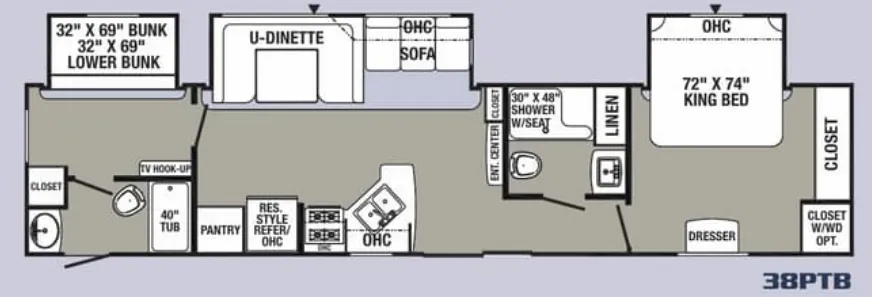 Palomino Puma 38PTB floor plan