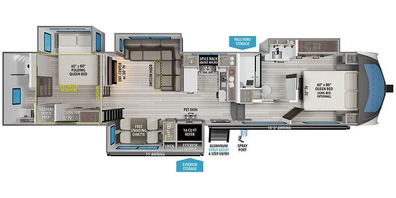 2026 Grand Design Influence 3804DS floor plan