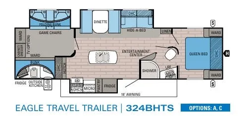 2017 Jayco Eagle 324BHTS floor plan