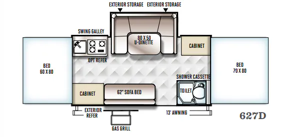 Forest River Flagstaff Classic 627D floor plan