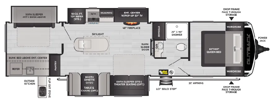 2023 Keystone Outback 340BH - Floor plan