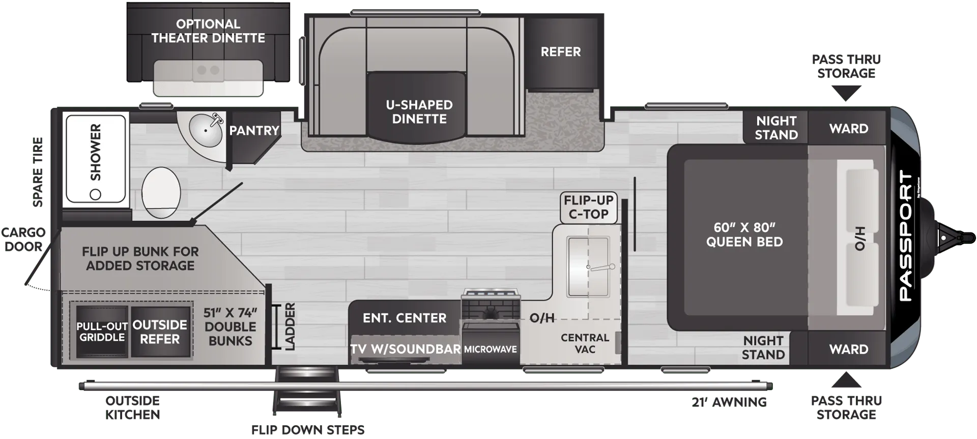 Keystone Passport Grand Touring 2401BHWE floor plan