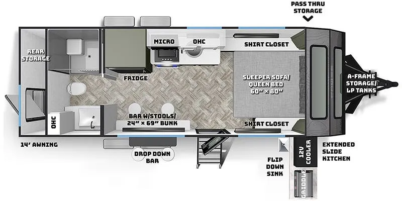 Palomino Pause 20.3 floor plan