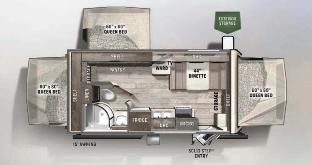 2022 Forest River Flagstaff Shamrock 183 - Floor plan