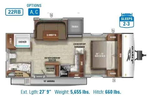 Jayco Jay Feather 22RB floor plan