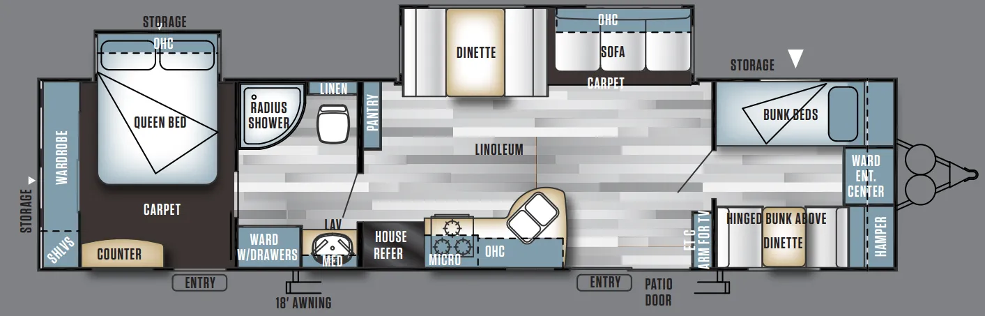 Forest River Salem 36BHBS floor plan