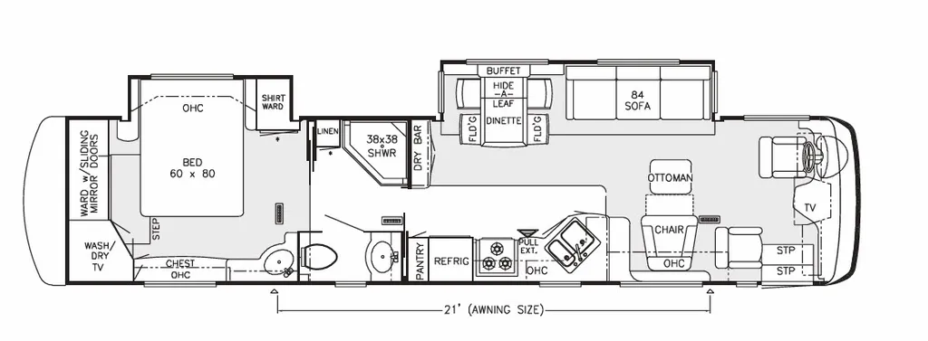 2003 Newmar Mountain Aire 4005 floor plan