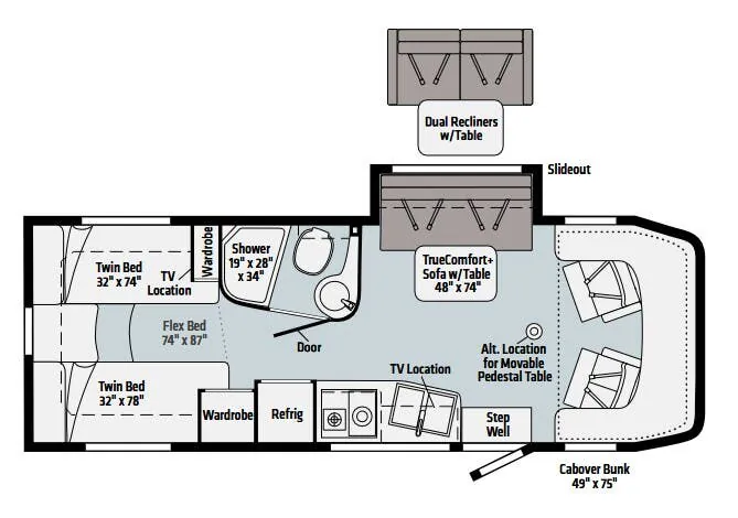 Winnebago Navion 24V floor plan