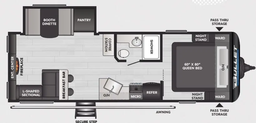 2025 Keystone Bullet Crossfire 266RLS - Floor plan