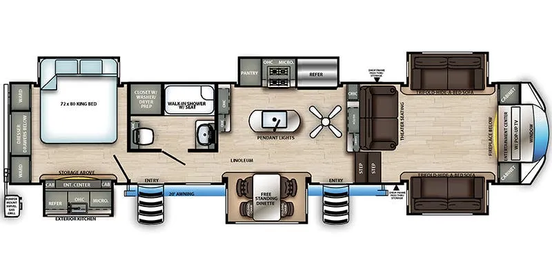 2017 Forest River Sandpiper 379FLOK - Floor plan