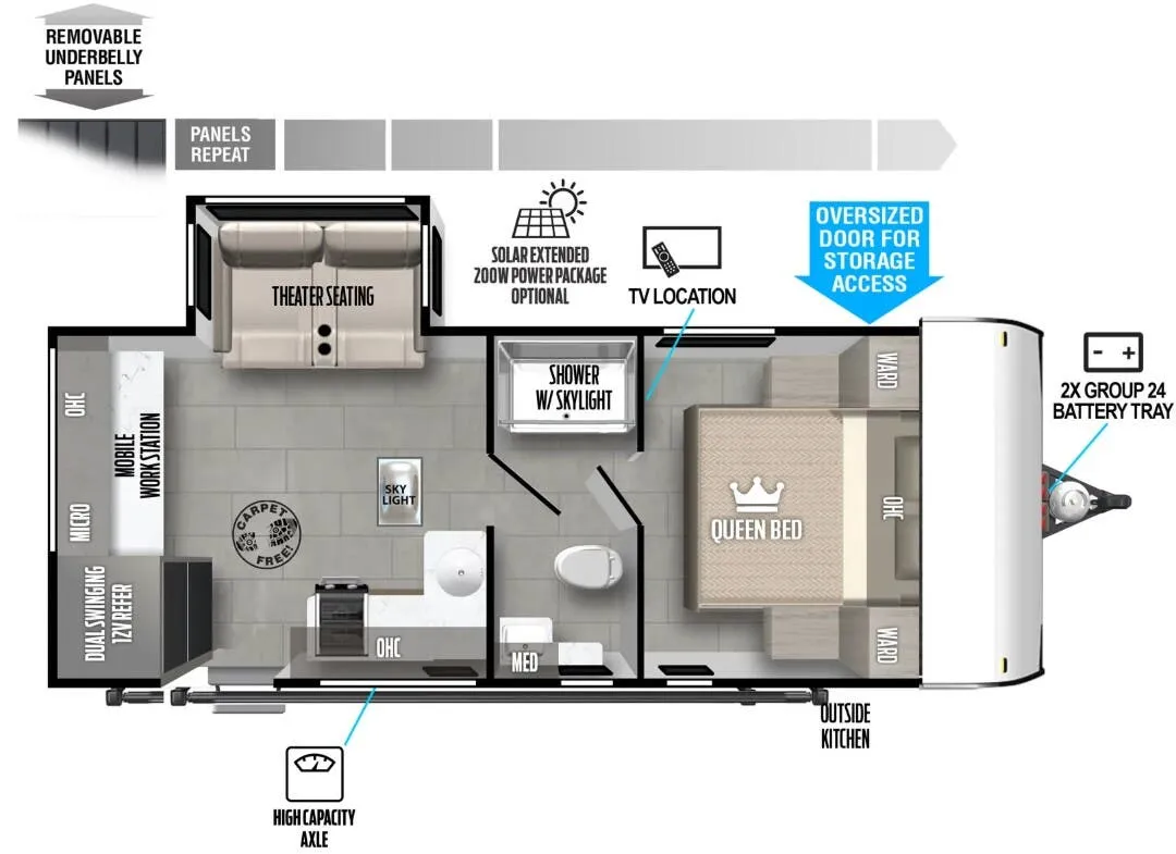 2024 Forest River Wildwood FSX 163RDSK - Floor plan