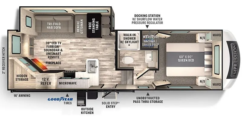 2021 Forest River Impression 240RE floor plan