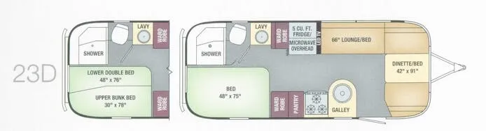 2017 Airstream Flying Cloud 23D - Floor plan