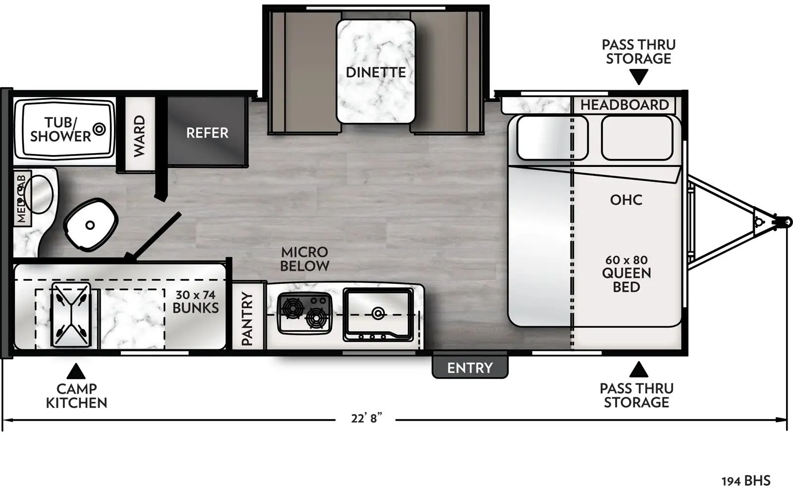 Coachmen Apex Nano 194BHS floor plan