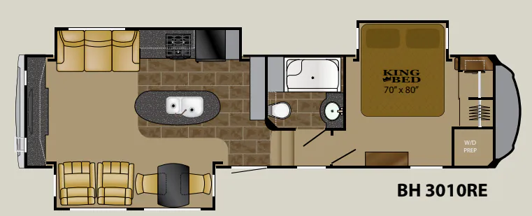 2015 Heartland Bighorn 3010RE - Floor plan