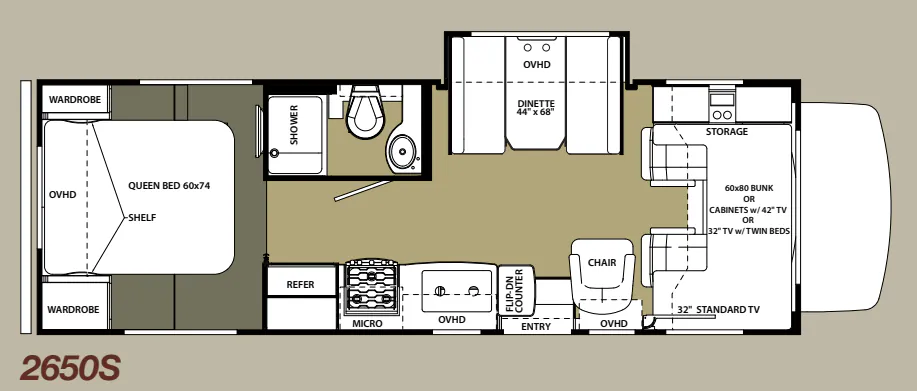 Forest River Sunseeker 2650S floor plan