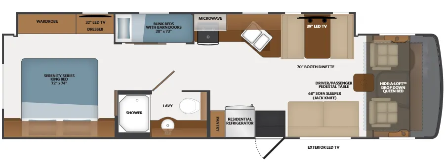 Fleetwood Flair 34J floor plan