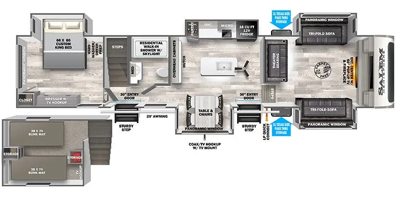 2024 Forest River Wildwood 378FL floor plan