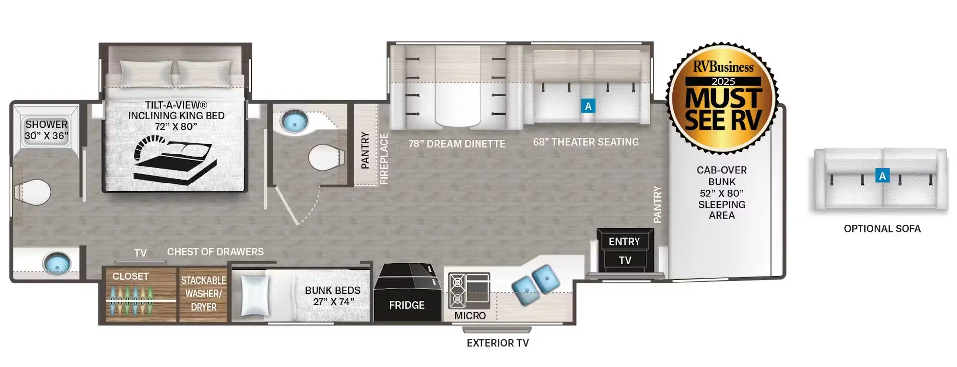 2026 Thor Motor Coach Pasadena SV 38XL - Floor plan
