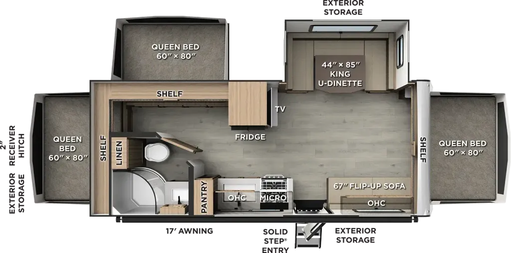 2027 Forest River Rockwood Roo 233S floor plan