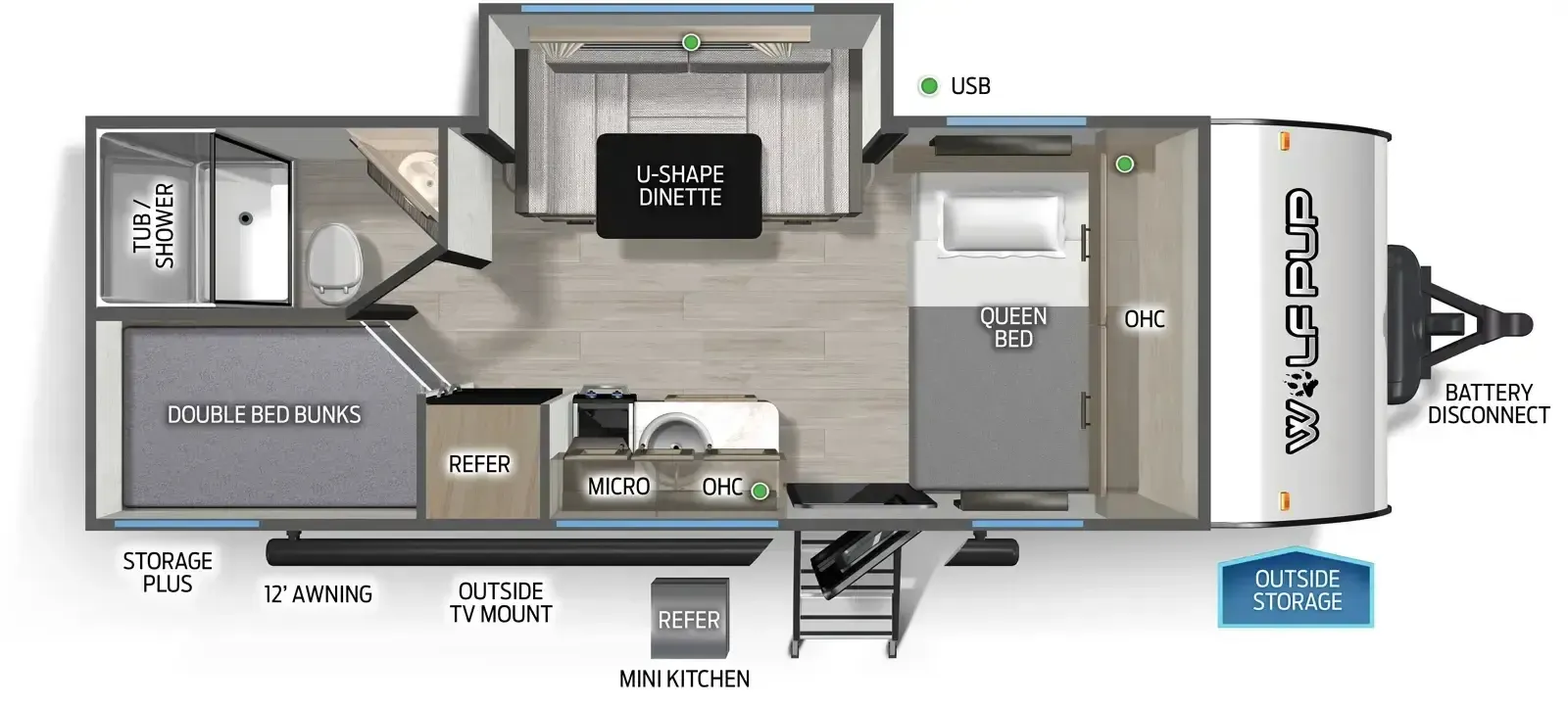 2027 Forest River Cherokee Wolf Pup 17JW - Floor plan