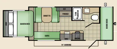 Starcraft Launch Mini 19BHS floor plan