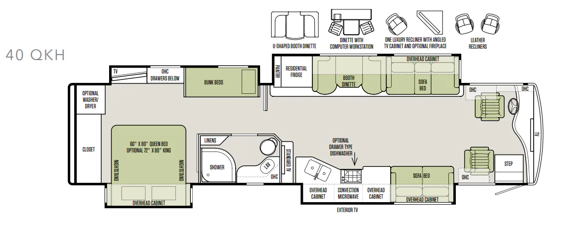Tiffin Phaeton 40 QKH floor plan