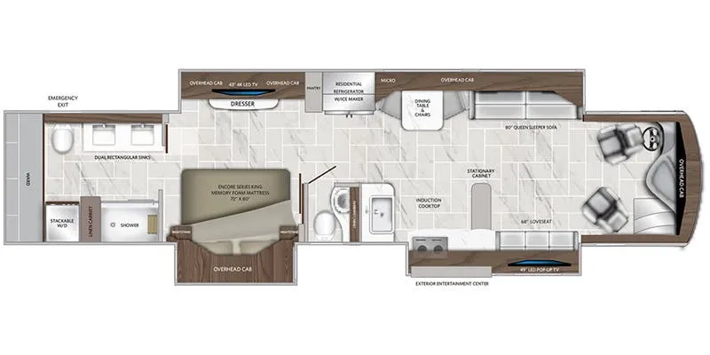 American Coach American Eagle 45K floor plan