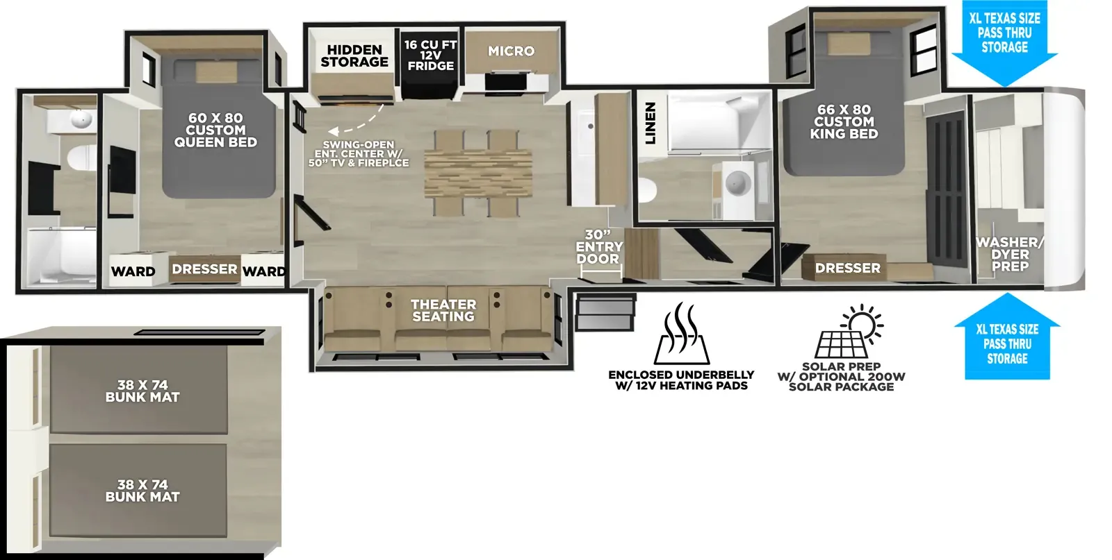 2026 Forest River Wildwood Heritage Glen 376FAM - Floor plan