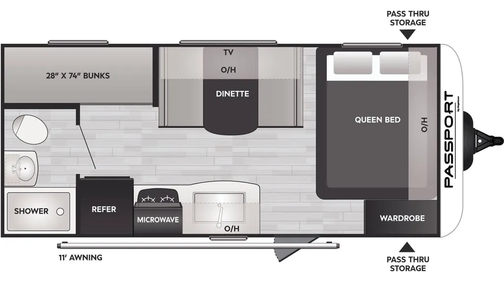 2024 Keystone Passport Mini 170BH floor plan