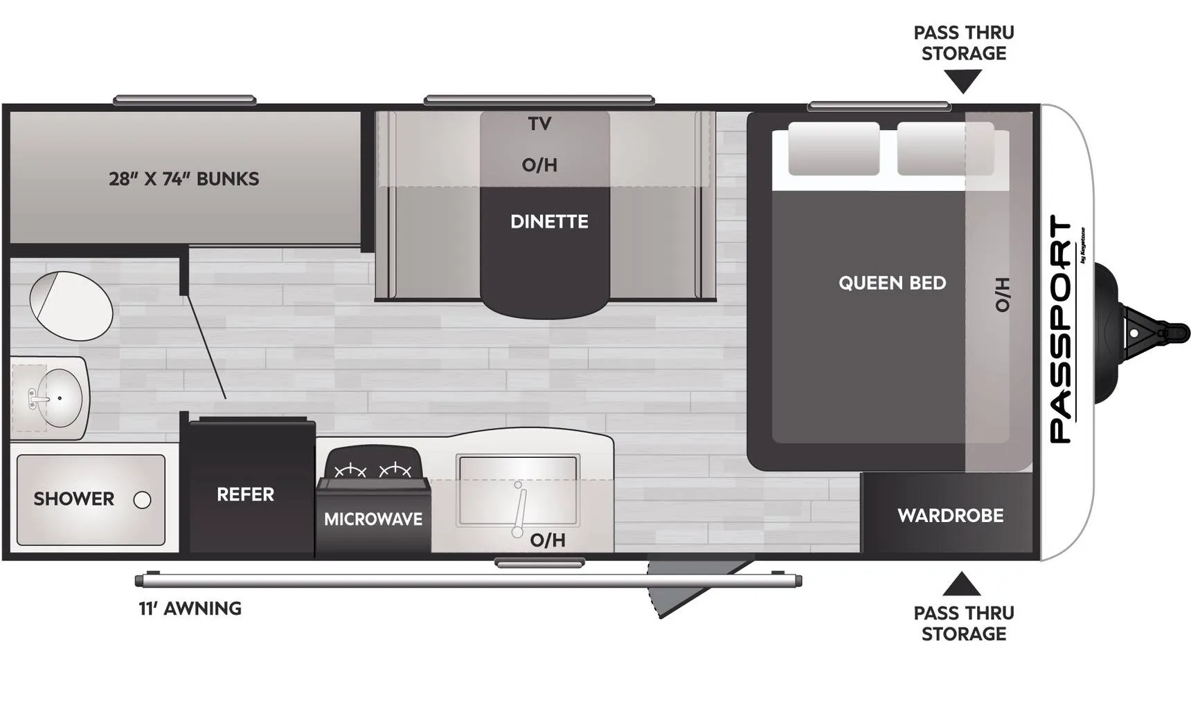2024 Keystone Passport Mini 170BH - Floor plan