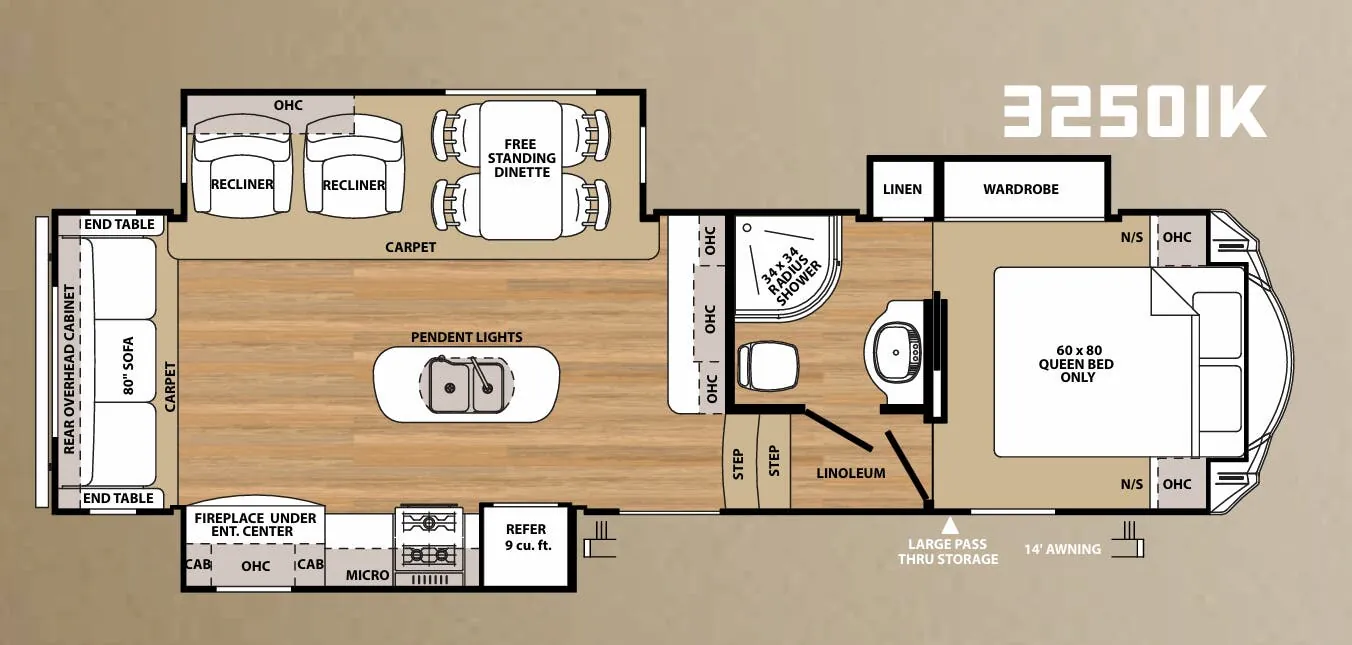 Forest River Sandpiper HT 3250IK floor plan