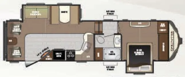 Keystone Sprinter 269FWRLS floor plan